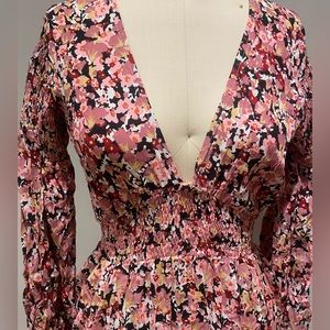 NWT Rue Stiic Floral Maxi dress with sexy slit, medium